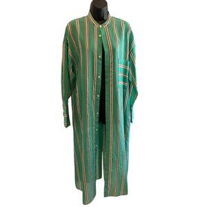 Tomorrowland long duster coat/dress made in Japan 44 chest 48 long  silk cotton